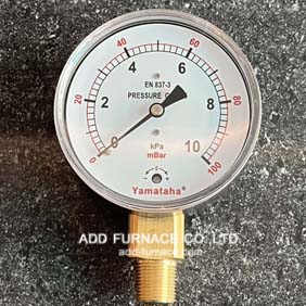 Yamataha Pressure Gauge 0-10kPa(0-100mBar) 3/8PT